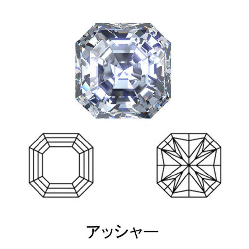 asscher cut display of LONITÉ cremation diamonds from ashes and cremated remains