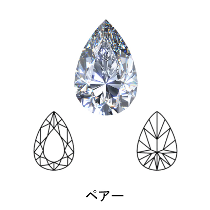 pear cut display of LONITÉ cremation diamonds from ashes and cremated remains