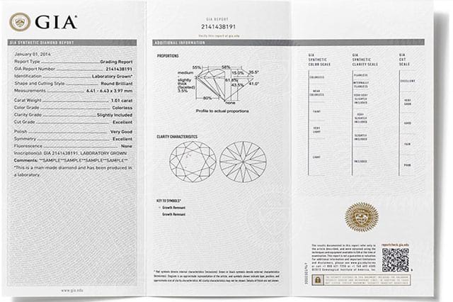 LONITÉ - LONITE AG, EspañaGIA man-made diamond certificate sample on LONITÉ memorial diamonds from ashes